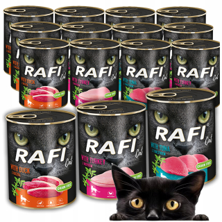 Mokré krmivo Rafi, mix príchutí, 9,6 kg